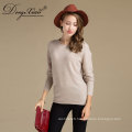 Most Selling Items Deep Round Neck White Color Wool Sweater Design For Girl